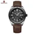 NAVIFORCE NF9209 Original Business Men's Watches Waterproof Casual Sports Military Leather Wristwatch  Man Quartz Calendar Clock - DarkBrown Black